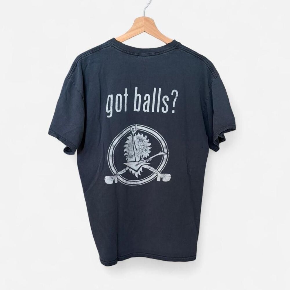 Vintage Y2K Hairball band t-shirt distressed faded black funny 'got balls?'